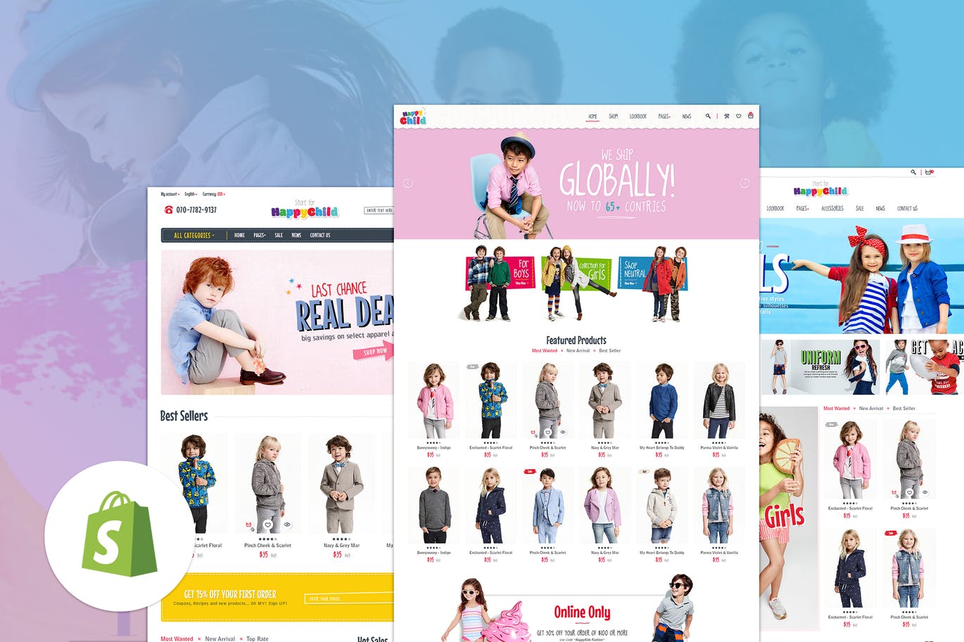 响应式童装商店Shopify主题商城网站模板