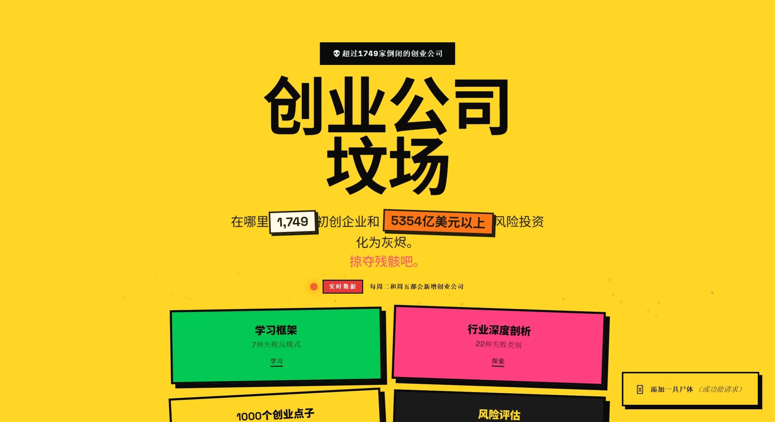 创业公司墓地(图1) 创业公司墓地(Loot Drop)官网截图