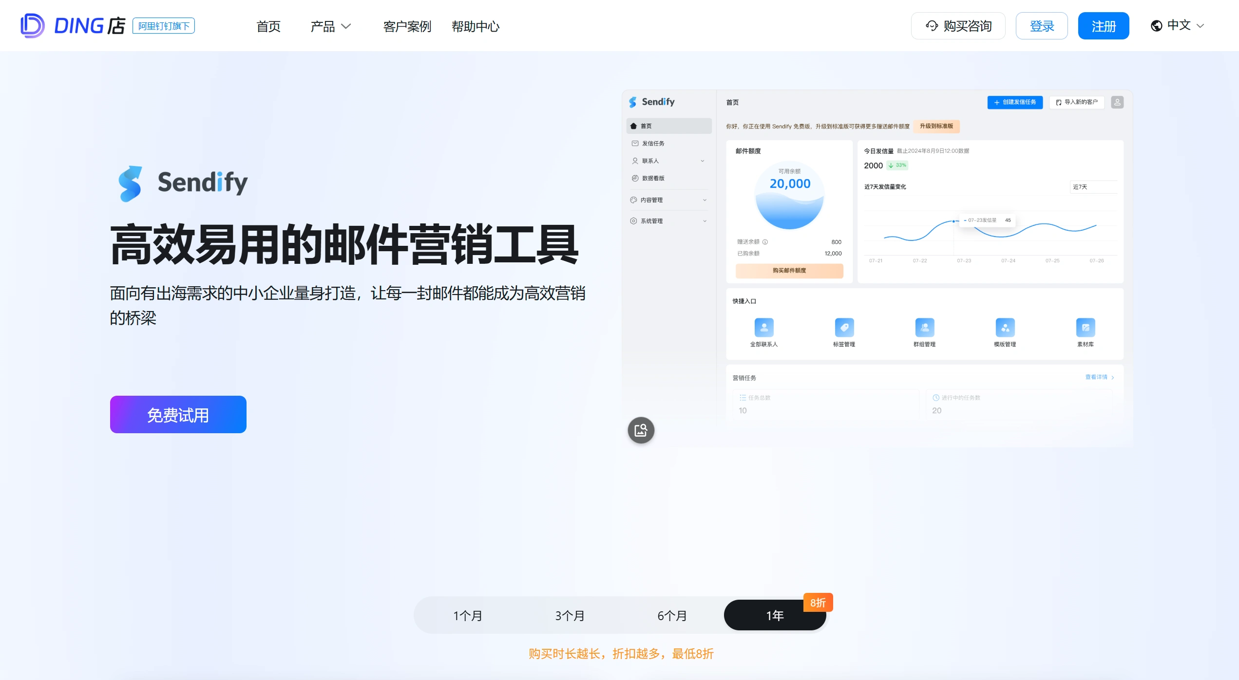 Sendify官网截图