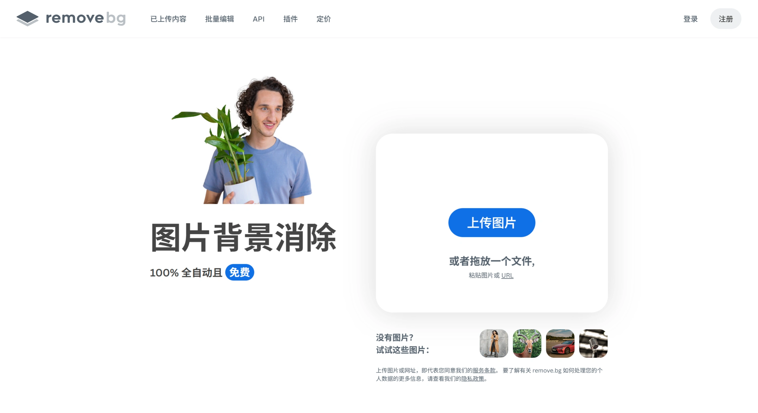RemoveBg(图1) RemoveB官网截图