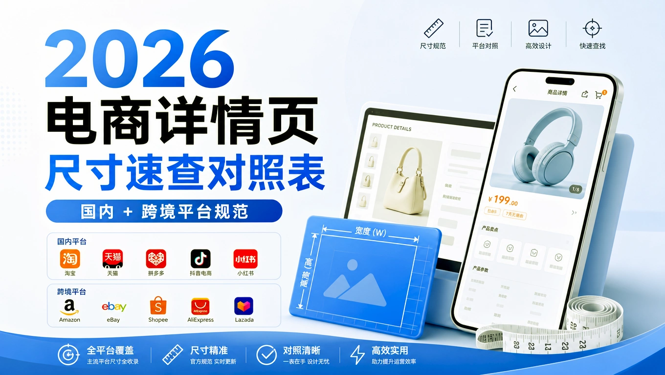 2026电商详情页尺寸速查对照表