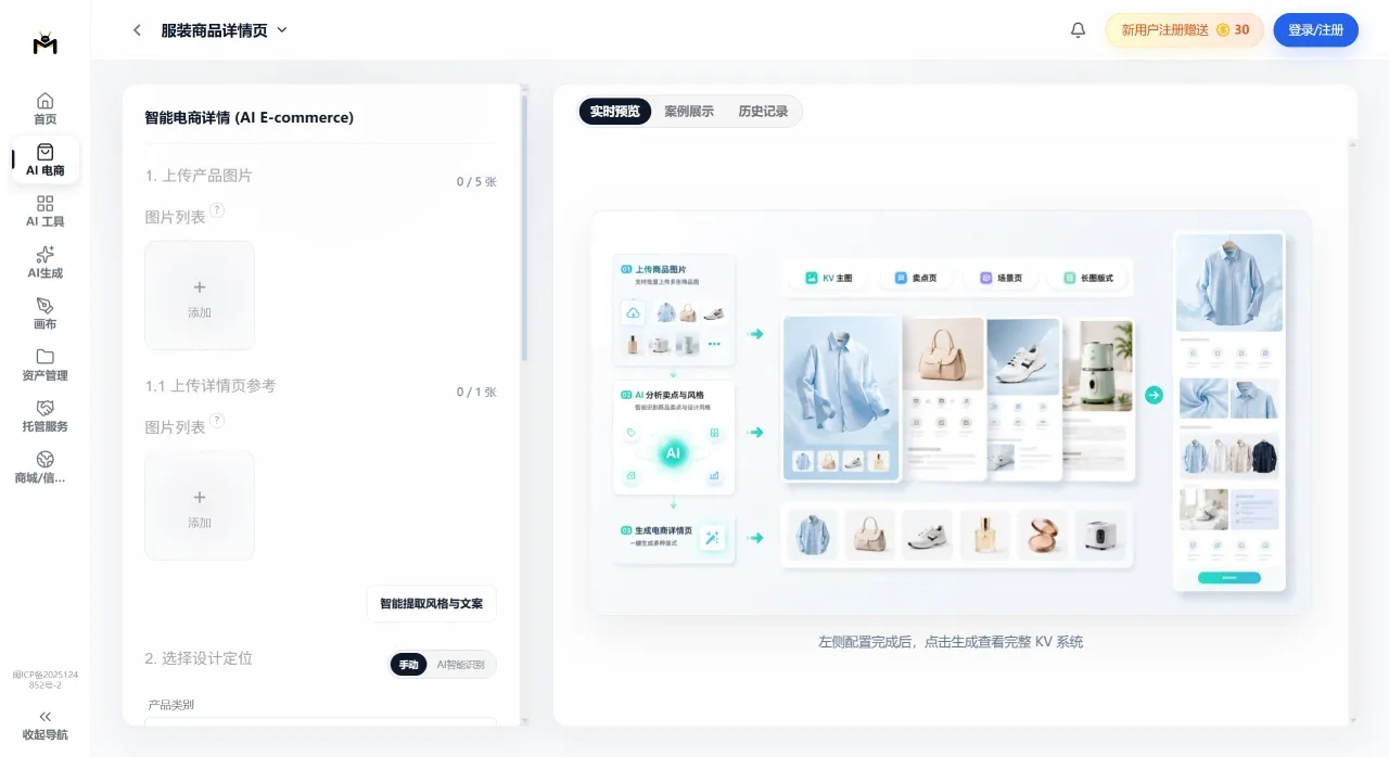 美梦AI(图2) AI 服装商品详情页生成_电商详情页在线制作 - 美梦 AI - www.meimengai.cn