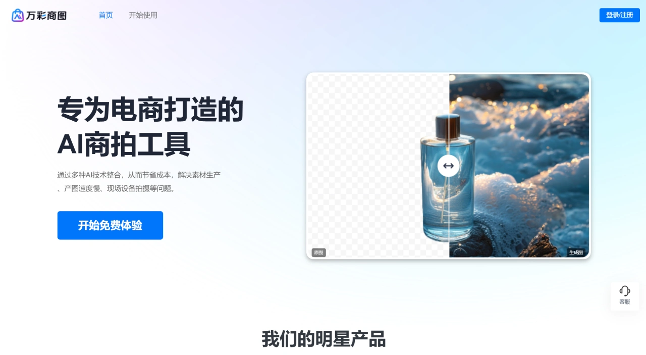 万彩商图-在线一键更换商品背景 - shopping.kezhan365.com