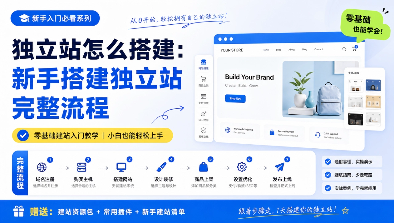 独立站怎么搭建：新手搭建独立站完整流程